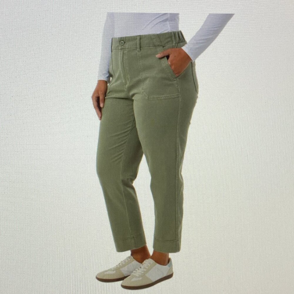 EUC 32 Degrees Cool Women's XXL Olive Green Twill Ankle Pant
